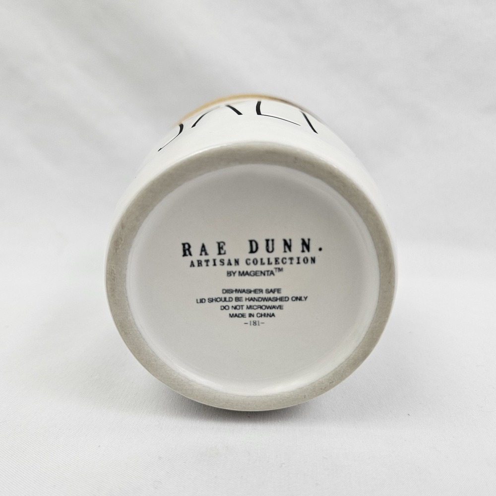 Rae Dunn Ceramic Salt Cellar Canister with Wooden Lid Farmhouse Decor White - Picture 12 of 12